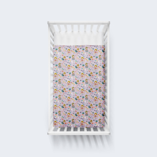 Παπλωματοθήκη Σουρ Μεζούρ Κούνιας Magic Garden Λιλά