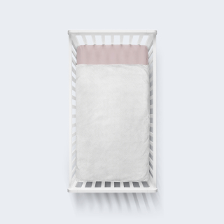 Παπλωματοθήκη Σουρ Μεζούρ Κούνιας Φυλλαράκια Optical White