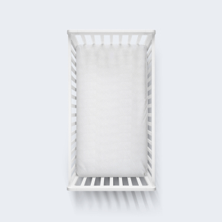 Σεντόνι Κούνιας με Λάστιχο Φυλλαράκια Optical White
