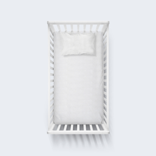 Σετ Σεντόνια Κούνιας Φυλλαράκια Optical White