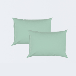 Σετ Μαξιλαροθήκες Μονόχρωμο Polycotton Μέντα Regular