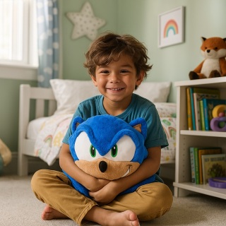 Λούτρινο Μαξιλαράκι με Τσέπες για τα Χέρια Sonic Μπλε