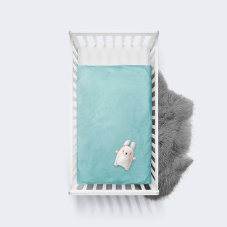 Παπλωματοθήκη Κούνιας Φανέλα Μονόχρωμη Dusty Mint