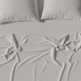 Σετ Σεντόνια Μονόχρωμα Περκάλι Light Gray Όχι King Size