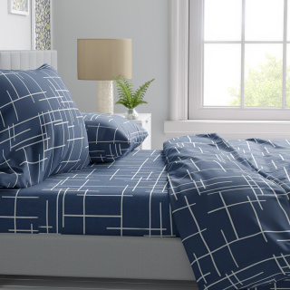 Σετ Σεντόνι με Παπλωματοθήκη Linea Μπλε