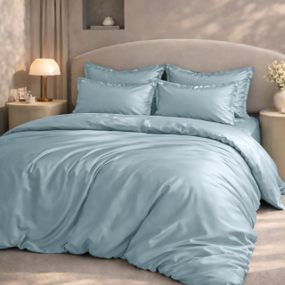 Παπλωματοθήκη Στα Μέτρα Σας Ημίδιπλη Cotton Satin 300 Κλωστών Petrol