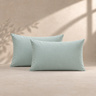 Σετ Μαξιλαροθήκες Φανέλα Μονόχρωμο Dusty Mint Regular