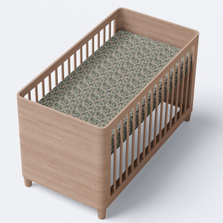 Σεντόνι Κούνιας με Λάστιχο Κλωνάρια  Λαδί